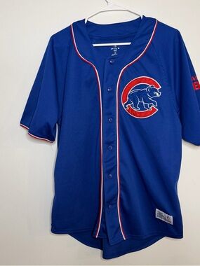 Chicago Cubs Royal Blue Baseball Jersey with Red & White Trim, Dynasty,large